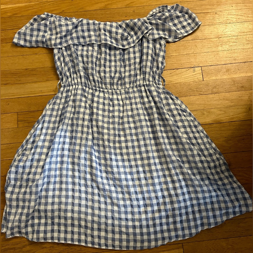 Gingham blue dress